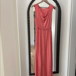 Coral Sleeveless Maxi Dress